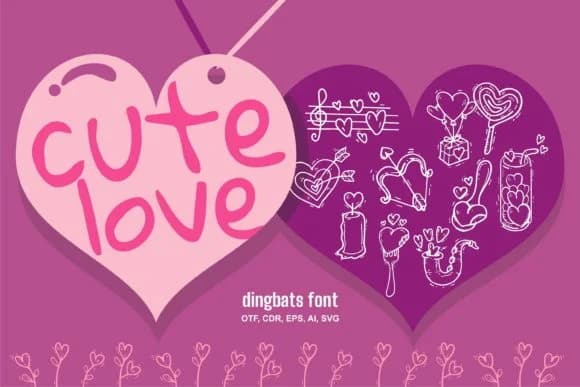 Cute Love by onoborgol — Dingbats Font