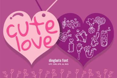 Cute Love by onoborgol — Dingbats Font — thumbnail 1