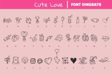 Cute Love by onoborgol — Dingbats Font — thumbnail 2