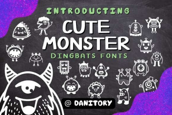 Cute Monster by danita.kukkai — Dingbats Font