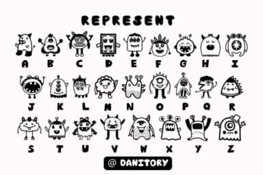 Cute Monster by danita.kukkai — Dingbats Font — thumbnail 2