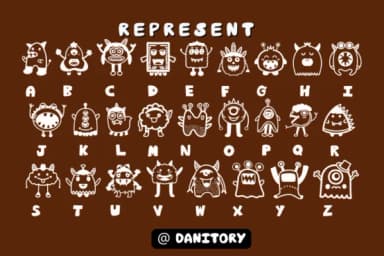 Cute Monster by danita.kukkai — Dingbats Font — thumbnail 3