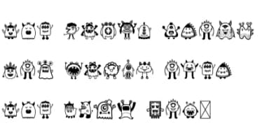 Cute Monster by danita.kukkai — Dingbats Font — thumbnail 6