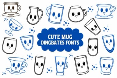 Cute Mug by Natchuta — Dingbats Font — thumbnail 1
