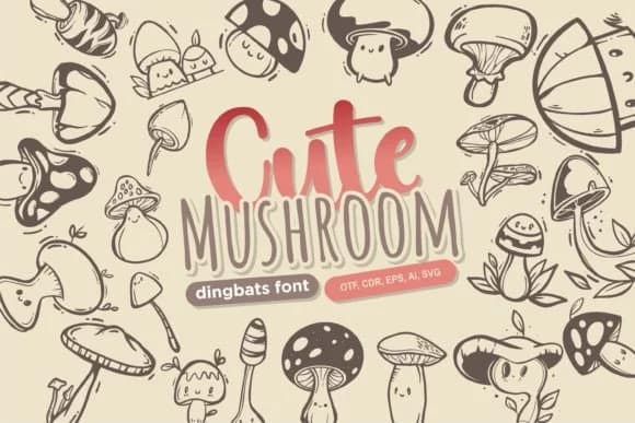 Cute Mushroom by onoborgol — Dingbats Font