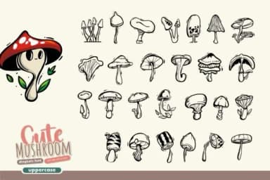 Cute Mushroom by onoborgol — Dingbats Font — thumbnail 2