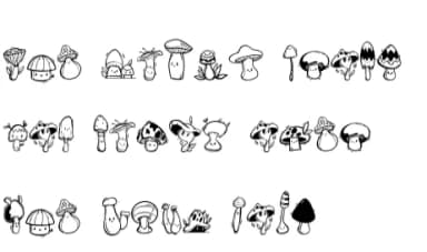 Cute Mushroom by onoborgol — Dingbats Font — thumbnail 7