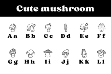 Cute Mushroom by Chonada — Dingbats Font — thumbnail 2