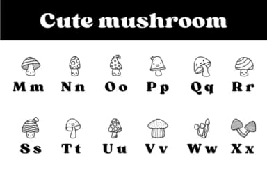 Cute Mushroom by Chonada — Dingbats Font — thumbnail 3