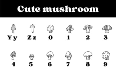 Cute Mushroom by Chonada — Dingbats Font — thumbnail 4