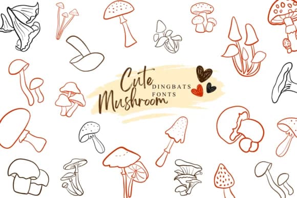 Cute Mushroom by Suphitchaya — Dingbats Font