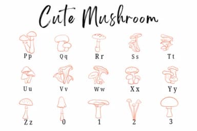 Cute Mushroom by Suphitchaya — Dingbats Font — thumbnail 3