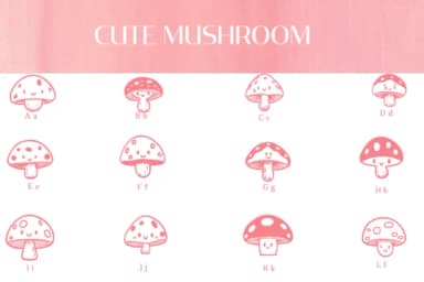 Cute Mushroom by Heartcraft Atelier — Dingbats Font — thumbnail 2