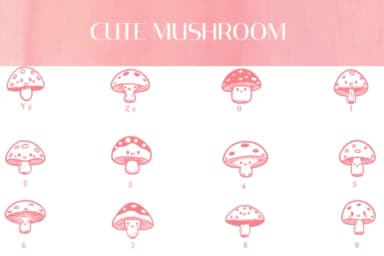 Cute Mushroom by Heartcraft Atelier — Dingbats Font — thumbnail 4