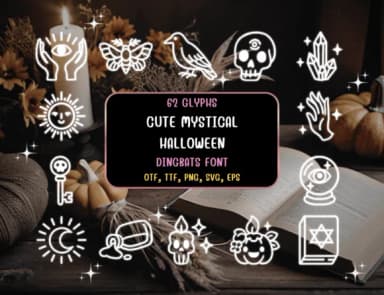 Cute Mystical Halloween by Distiny4919 — Dingbats Font — thumbnail 1