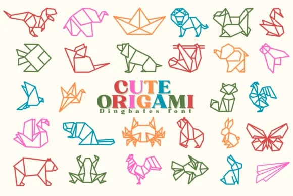 Cute Origami by Chonada — Dingbats Font