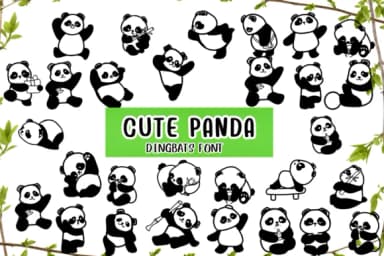 Cute Panda by Nongyao — Dingbats Font — thumbnail 1
