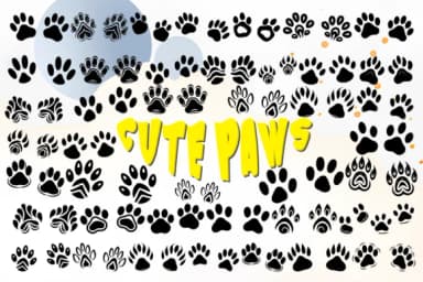 Cute Paws by MOMAT THIRTYONE — Dingbats Font — thumbnail 1