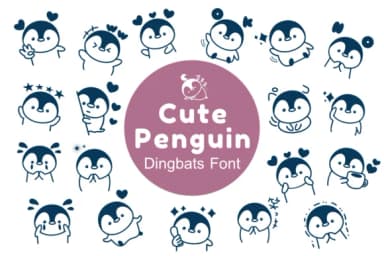 Cute Penguin by Nun Sukhwan — Dingbats Font — thumbnail 1