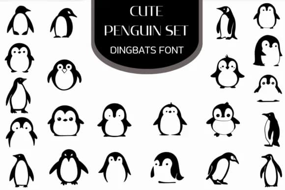 Cute Penguin Set by Heartcraft Atelier — Dingbats Font