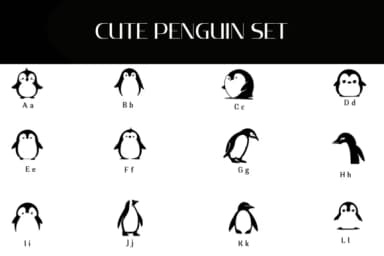 Cute Penguin Set by Heartcraft Atelier — Dingbats Font — thumbnail 2