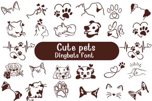 Cute Pets by Nongyao — Dingbats Font