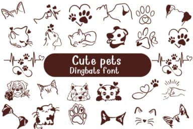 Cute Pets by Nongyao — Dingbats Font — thumbnail 1