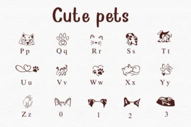 Cute Pets by Nongyao — Dingbats Font — thumbnail 3
