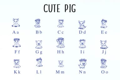 Cute Pig by Nongyao — Dingbats Font — thumbnail 2