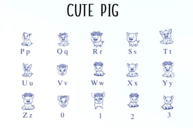 Cute Pig by Nongyao — Dingbats Font — thumbnail 3