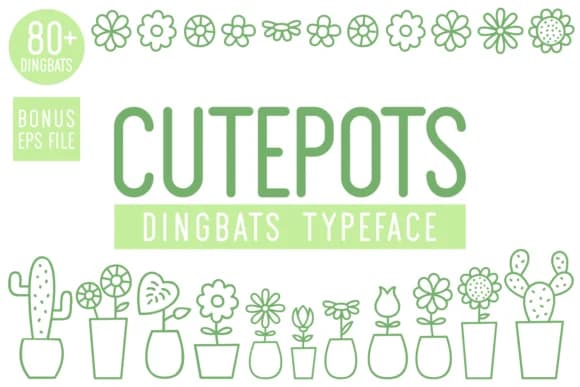 Cute Pots by Kelik - 7NTypes — Dingbats Font