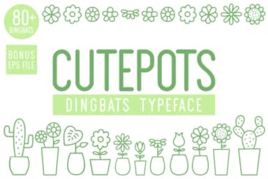 Cute Pots by Kelik - 7NTypes — Dingbats Font — thumbnail 1