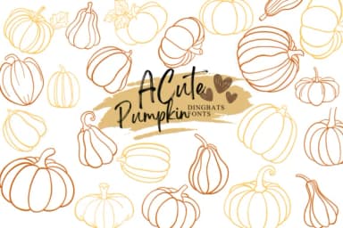 Cute Pumpkin by Suphitchaya — Dingbats Font — thumbnail 1