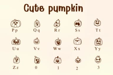 Cute Pumpkin by Sontaya — Dingbats Font — thumbnail 3