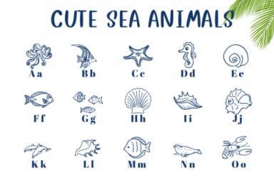 Cute Sea Animals by CHANOK — Dingbats Font — thumbnail 2