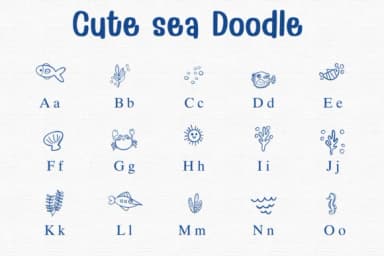 Cute Sea Doodle by Sontaya — Dingbats Font — thumbnail 2