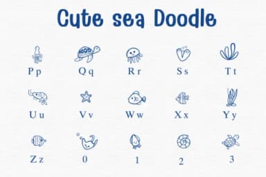 Cute Sea Doodle by Sontaya — Dingbats Font — thumbnail 3