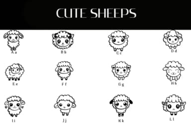 Cute Sheeps by Heartcraft Atelier — Dingbats Font — thumbnail 2