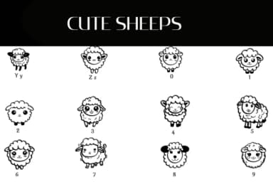 Cute Sheeps by Heartcraft Atelier — Dingbats Font — thumbnail 4