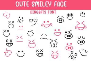 Cute Smile Face by Sontaya — Dingbats Font — thumbnail 1