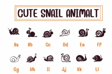Cute Snail Animal by PraewDesigns — Dingbats Font — thumbnail 2