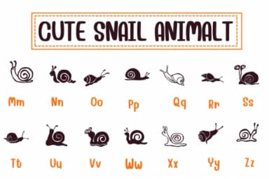 Cute Snail Animal by PraewDesigns — Dingbats Font — thumbnail 3