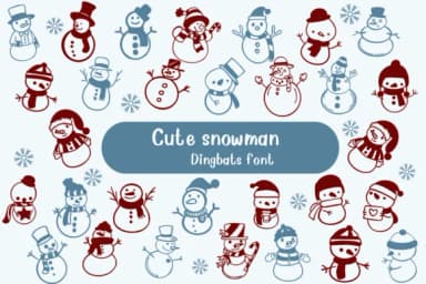 Cute Snowman by Nongyao — Dingbats Font — thumbnail 1