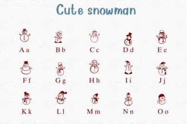 Cute Snowman by Nongyao — Dingbats Font — thumbnail 2