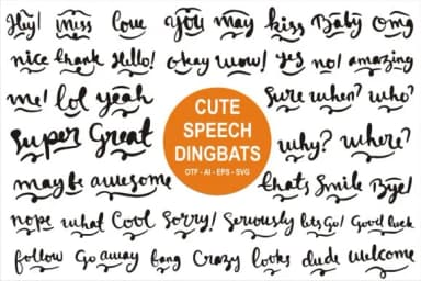 Cute Speech by edywiyonopp — Dingbats Font — thumbnail 1