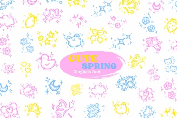 Cute Spring by Suphitchaya — Dingbats Font