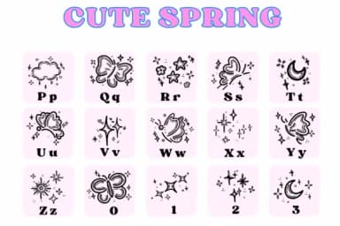 Cute Spring by Suphitchaya — Dingbats Font — thumbnail 3