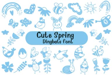 Cute Spring by Nongyao — Dingbats Font — thumbnail 1