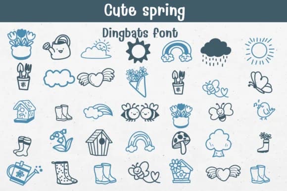Cute Spring by Sontaya — Dingbats Font