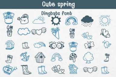 Cute Spring by Sontaya — Dingbats Font — thumbnail 1